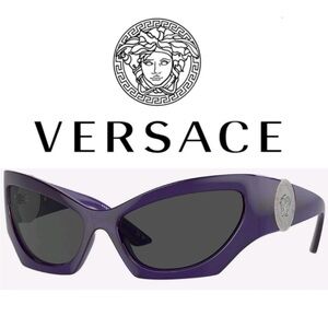 Versace Violet Frame Cat Eye Sunglasses - OVE4450 60MM